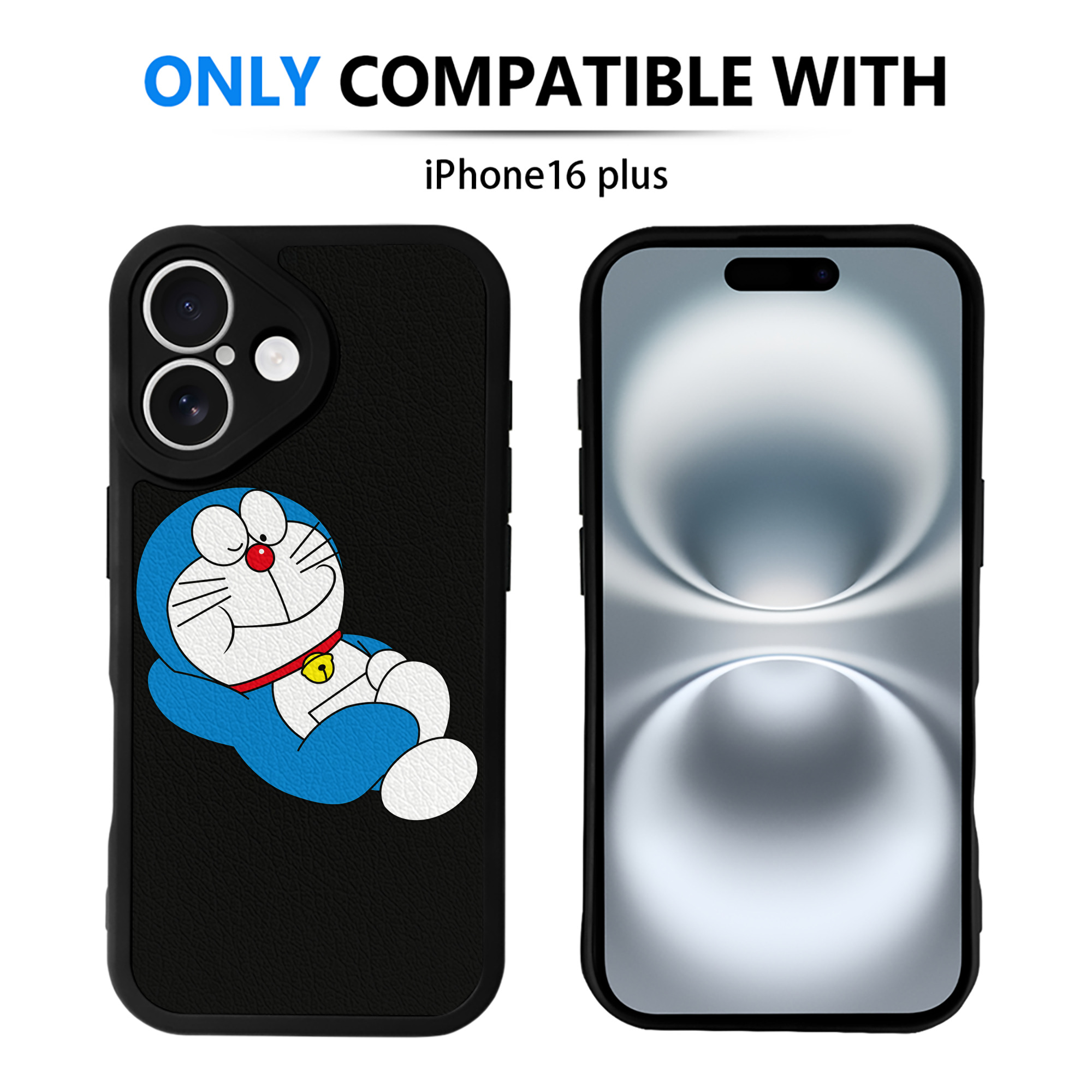 （画像用） ドラえもん Doraemon 【iPhone 16シリーズ対応】シリコンスマホケース（レザー調） 材質：シリコン